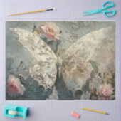 繊細なレース蝶 薄葉紙 (クラフト)