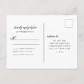 繊細なレース黒と金ゴールド結婚スクリプトの返信 インビテーションポストカード (裏面)