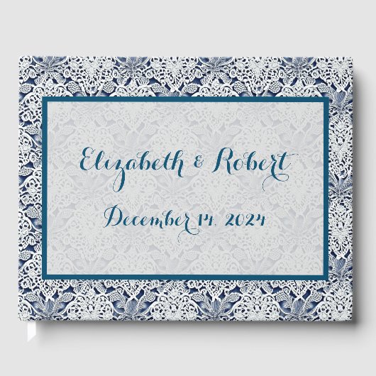 繊細なレース ゲストブック (正面)