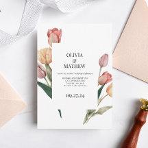 繊細なロマンチックなチューリップの水の色のフレーム結婚ズ