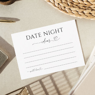 繊細なロマンチックなハートスクリプト日付夜のアイディア エンクロージャーカード