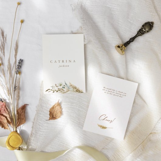 繊細なロマンチックな乾燥結婚ブーケの座席表