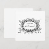 繊細なロマンチック フラワーモダン ブライズメイド ウェディング 招待状 (正面/裏面)