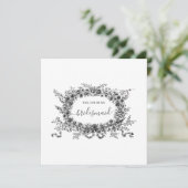 繊細なロマンチック フラワーモダン ブライズメイド ウェディング 招待状 (スタンド正面)