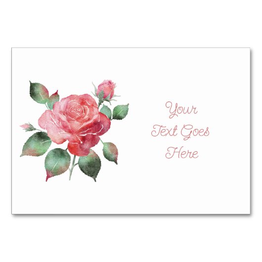 繊細なローズの席割りデザイン テーブルナンバー (正面)