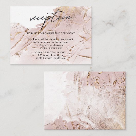 繊細なローズゴールドの偽の箔の結婚式受付カード エンクロージャーカード (正面/裏面)