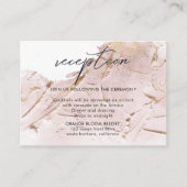 繊細なローズゴールドの偽の箔の結婚式受付カード エンクロージャーカード (正面)