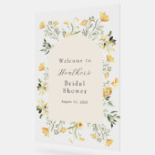 繊細なワイルドフラワーのウェディングシャワーウェルカム アクリルサイン (傾斜)