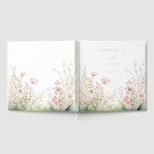 繊細なワイルドフラワーのウェディング ゲストブック (全面)