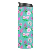 繊細なワイルドフラワーのターコイズ。カスタム. タンブラー (回転右)