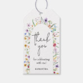 繊細なワイルドフラワーのブライダルシャワー ギフトタグ (正面)