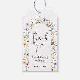 繊細なワイルドフラワーのブライダルシャワー ギフトタグ
