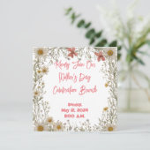 繊細なワイルドフラワーの母の日ブランチ招待状 招待状 (スタンド正面)
