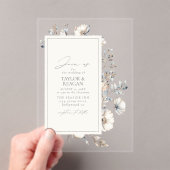 繊細なワイルドフラワーの水彩フローラID1102 アクリル招待状 (インサイチュ (ポータブル))