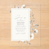 繊細なワイルドフラワーの水彩フローラID1102 アクリル招待状 (正面)