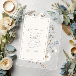 繊細なワイルドフラワーの水彩フローラID1102 アクリル招待状