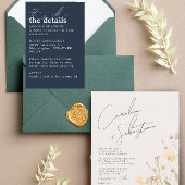 繊細なワイルドフラワーアイボリーRSVP QRコード結婚ズ 招待状