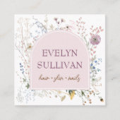 繊細なワイルドフラワーアーチ名刺 スクエア名刺 (正面)
