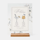 繊細なワイルドフラワーシグネチャードリンクID1102 アクリルサイン (正面)