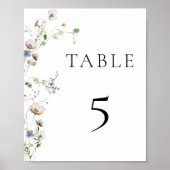繊細なワイルドフラワーテーブルナンバー ポスター (正面)