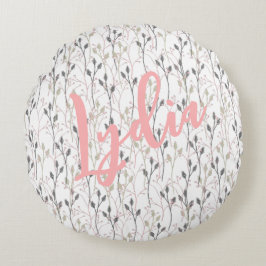 繊細なワイルドフラワーデザインインソフトパステルズスロー ラウンドクッション