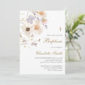 繊細なワイルドフラワーバプテスマ招待状 招待状 (スタンド正面)