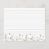 繊細なワイルドフラワーブライダルシャワーレシピカード (裏面)