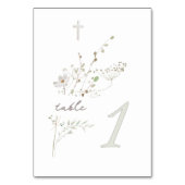 繊細なワイルドフラワーブーケバプテスマn 1 テーブルナンバー (裏面)