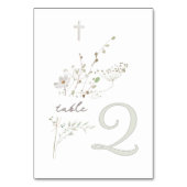 繊細なワイルドフラワーブーケバプテスマn 2 テーブルナンバー (裏面)