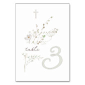 繊細なワイルドフラワーブーケバプテスマn 3 テーブルナンバー (裏面)