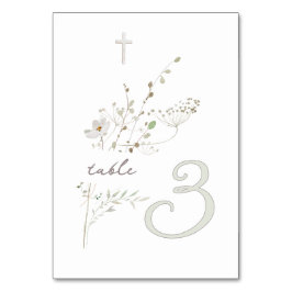 繊細なワイルドフラワーブーケバプテスマn 3 テーブルナンバー