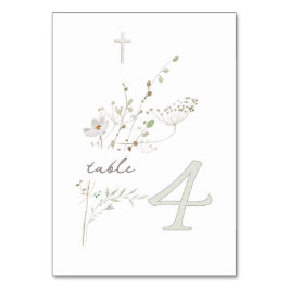 繊細なワイルドフラワーブーケバプテスマn 4 テーブルナンバー