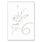 繊細なワイルドフラワーブーケバプテスマn 6 テーブルナンバー (裏面)