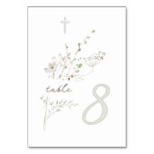 繊細なワイルドフラワーブーケバプテスマn 8 テーブルナンバー (裏面)