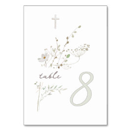 繊細なワイルドフラワーブーケバプテスマn 8 テーブルナンバー