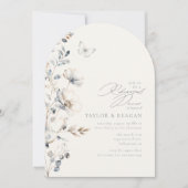 繊細なワイルドフラワーリハーサルディナーID1102 招待状 (正面)