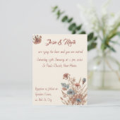 繊細なワイルドフラワーロマンチックシンプルな結婚 招待状 (スタンド正面)