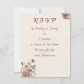 繊細なワイルドフラワーロマンチックシンプルな結婚 招待状 (裏面)