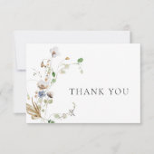 繊細なワイルドフラワー感謝カード サンキューカード (正面)