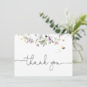 繊細なワイルドフラワー感謝カード サンキューカード (スタンド正面)