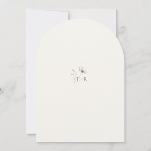 繊細なワイルドフラワー水の色結婚アーチID1102 招待状 (裏面)