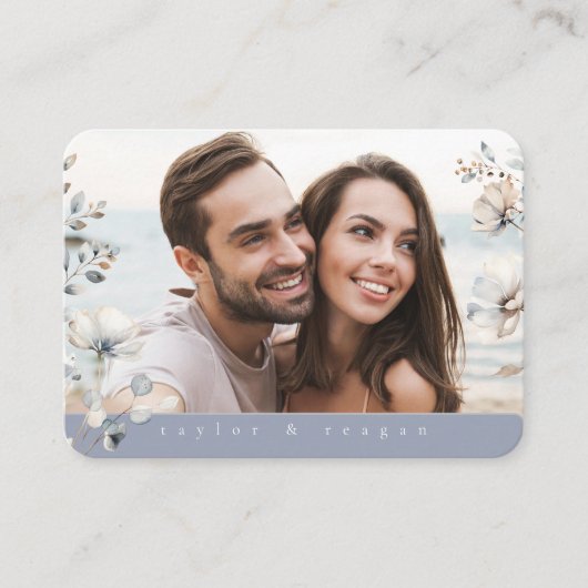 繊細なワイルドフラワー結婚フォトのウェブサイトID1102 エンクロージャーカード (正面)