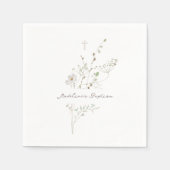 繊細なワイルフラワーブーケバプテスマ スタンダードカクテルナプキン (正面)
