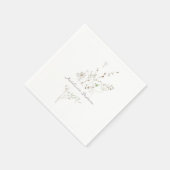 繊細なワイルフラワーブーケバプテスマ スタンダードカクテルナプキン (角)