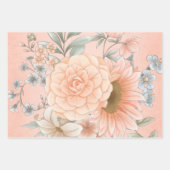 繊細なヴィンテージインスパイアフローラ ラッピングペーパーシート (正面3)