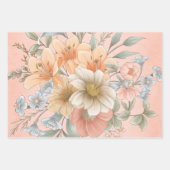 繊細なヴィンテージインスパイアフローラ ラッピングペーパーシート (正面)