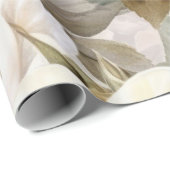 繊細なヴィンテージクリーミー ホワイトローズ ラッピングペーパー (ロールコーナー)