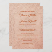 繊細なヴィンテージスタイルの上品な結婚式招待状 招待状 (正面/裏面)