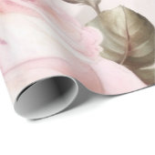 繊細なヴィンテージピンクのバラ ラッピングペーパー (ロールコーナー)