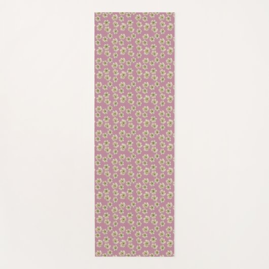 繊細なヴィンテージ独身の・ブラックリーの花 ヨガマット (正面)